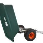 400 Litre ATV Tipping Trailer (Green) tipping forward side view