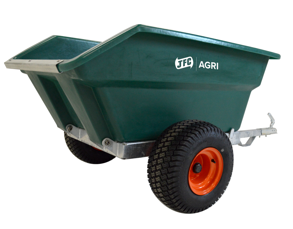 400 Litre ATV Tipping Trailer (Green) side view