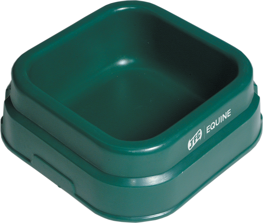 Green equine square floor feeder