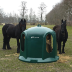 Horse Haybell with 2 horses eating