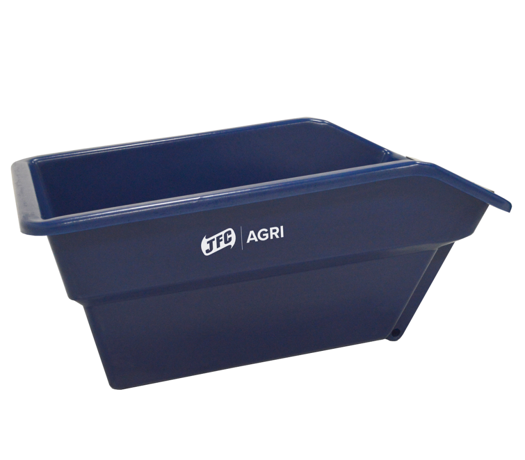 250 Litre Wheelbarrow / ATV Trailer Body (Blue) side view