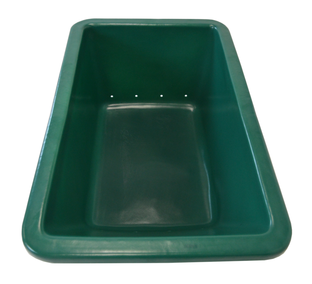 Green 280Ltr Twin Wheelbarrow Body top view