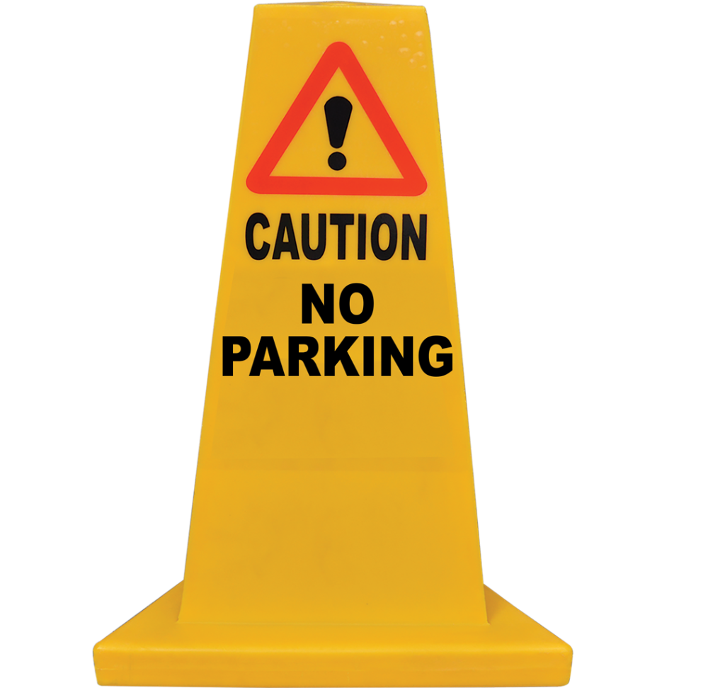 Yellow Hazard Cone (No Parking) front view