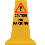Yellow Hazard Cone (No Parking) front view
