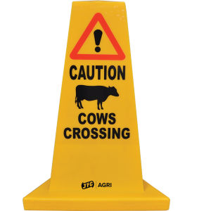 Yellow Hazard Cone (Cows Crossing) Front view