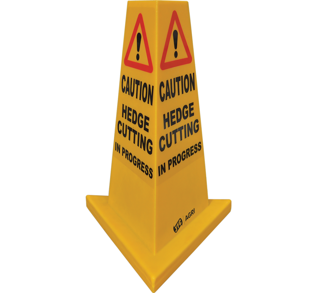 Yellow Hazard Cone (Hedge Cutting) Side view