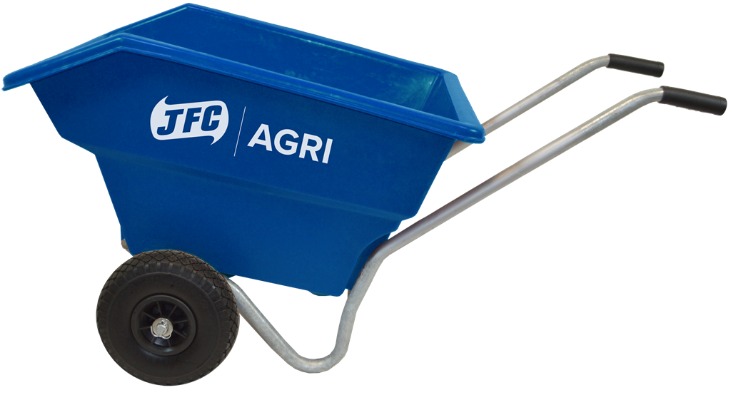 125 Litre Mini Tipping Wheelbarrow (Blue) side profile