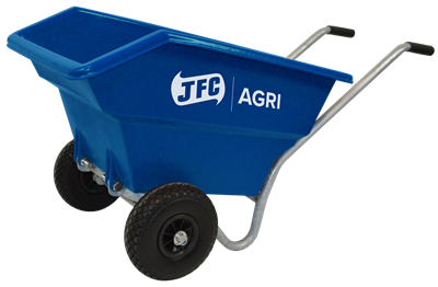 125 Litre Mini Tipping Wheelbarrow (Blue) front side profile